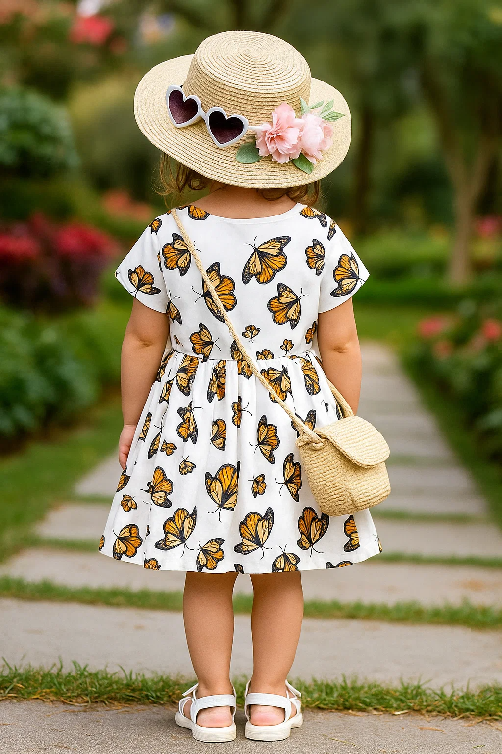 SHEIN Baby Girl Butterfly Print Dress