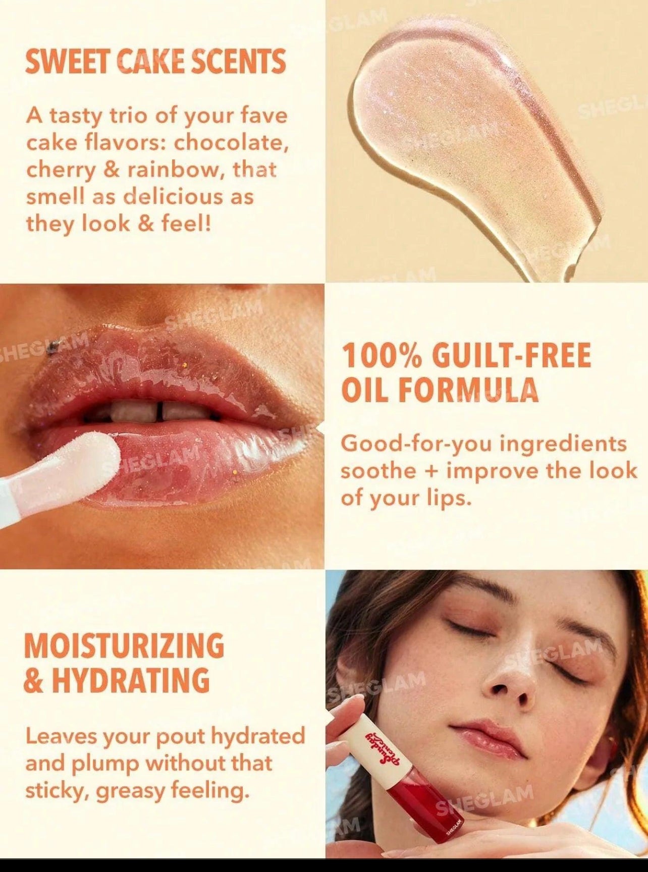 SHEGLAM Sunday Picnic Layer Cake Lip Oil Set