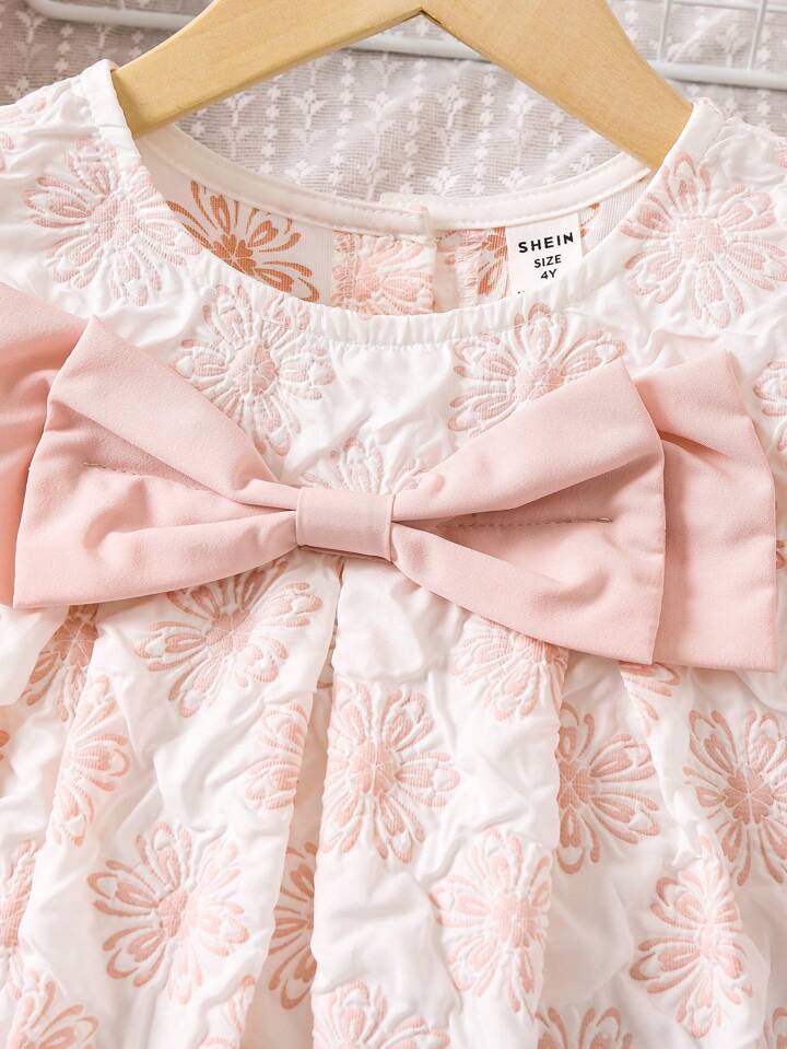Shein Baby Striped Print Bow Dress