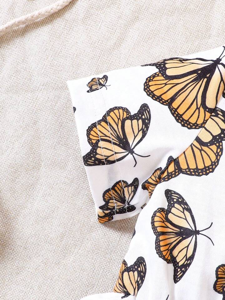 SHEIN Baby Girl Butterfly Print Dress