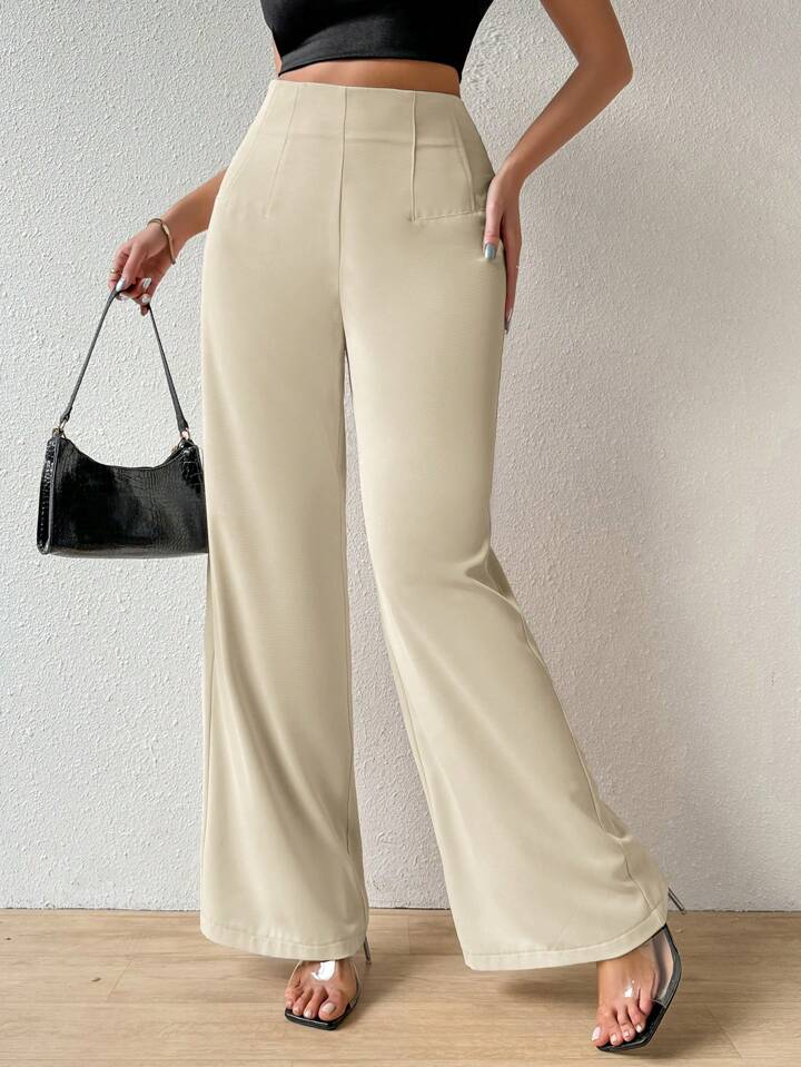 SHEIN Firerie Women's Simple Casual Elegant Resort & Commute Abstract Print High Waist Wide Leg Pants Baggy Women Pants Fall Pants