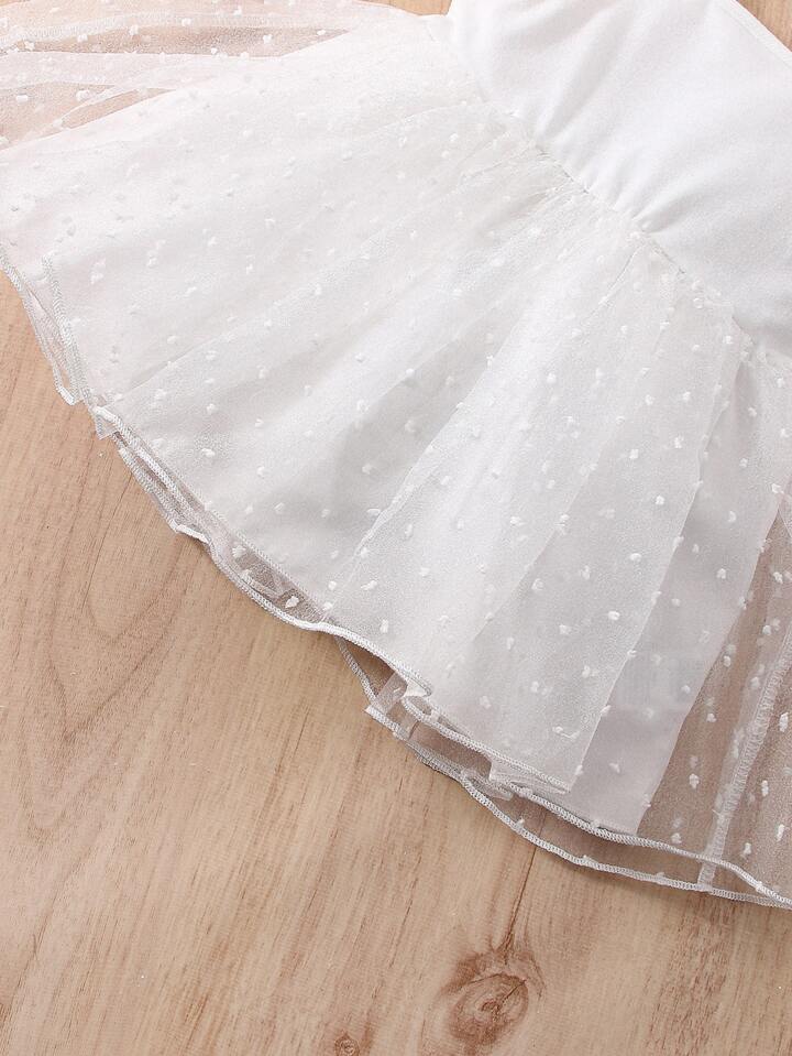 Baby Dobby Mesh Overlay Cami Dress