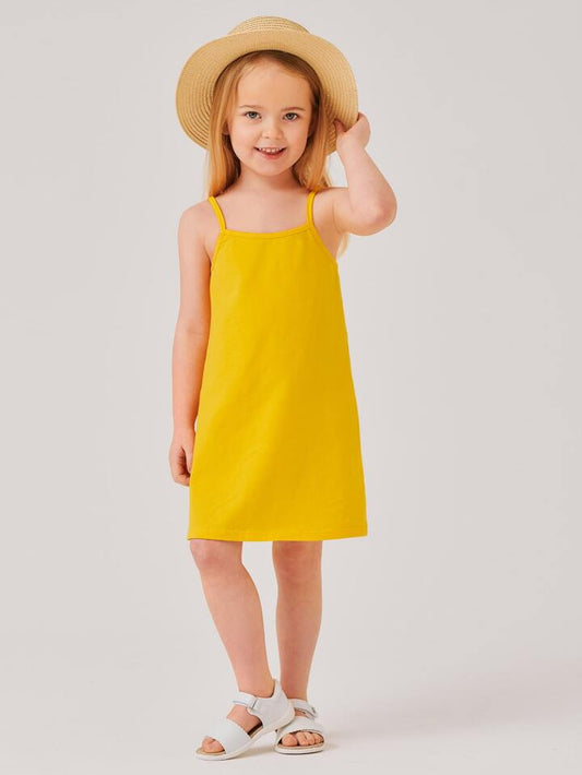 SHEIN Toddler Girls Cotton Solid Cami Dress