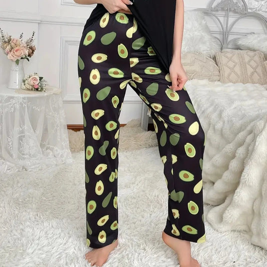 SHEIN Avocado Print Sleepwear