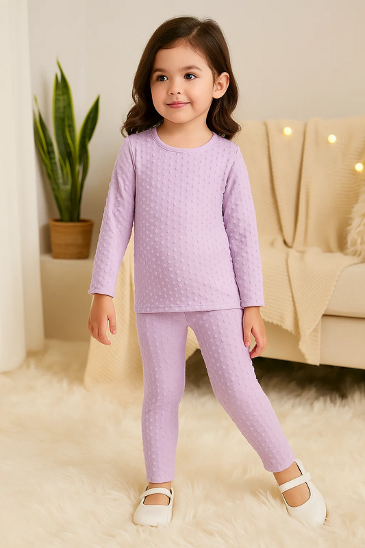 Young Girl Solid Tee & Leggings Snug Fit PJ Set