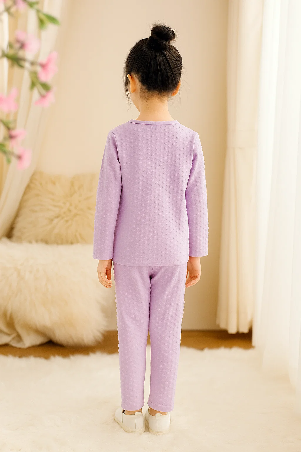 Young Girl Solid Tee & Leggings Snug Fit PJ Set