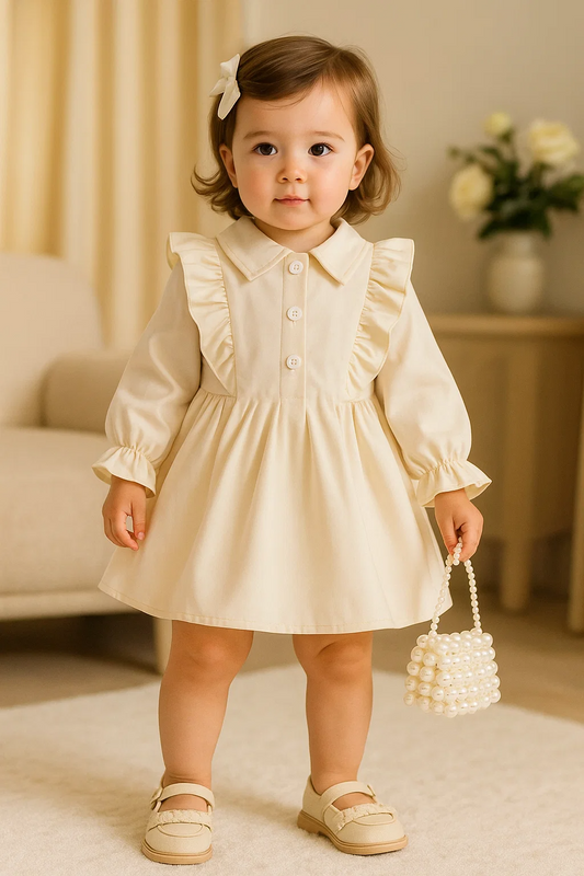 Summer Baby Girl Ruffle Trim Flare Sleeve Shirt Dress