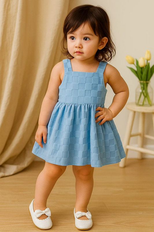 SHEIN Baby Blue Check Dress