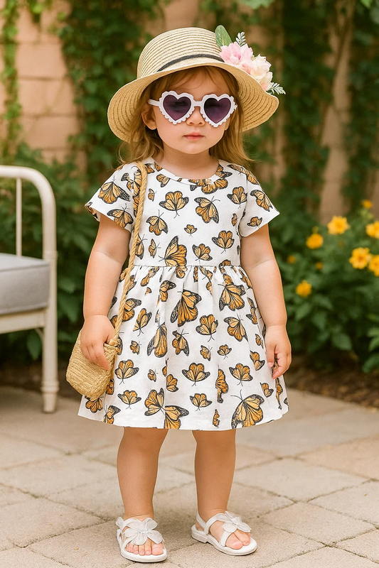 SHEIN Baby Girl Butterfly Print Dress