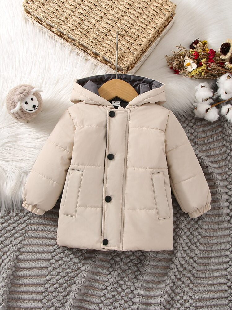 SHEIN Cozy Cream Puffer Kids Jacket