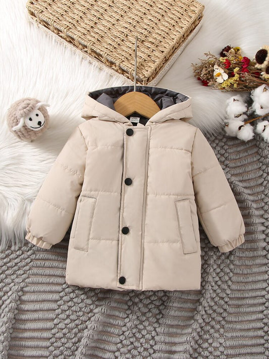 SHEIN Cozy Cream Puffer Kids Jacket