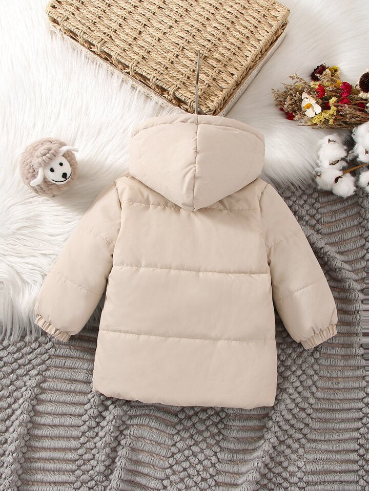 SHEIN Cozy Cream Puffer Kids Jacket