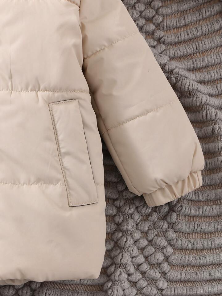 SHEIN Cozy Cream Puffer Kids Jacket