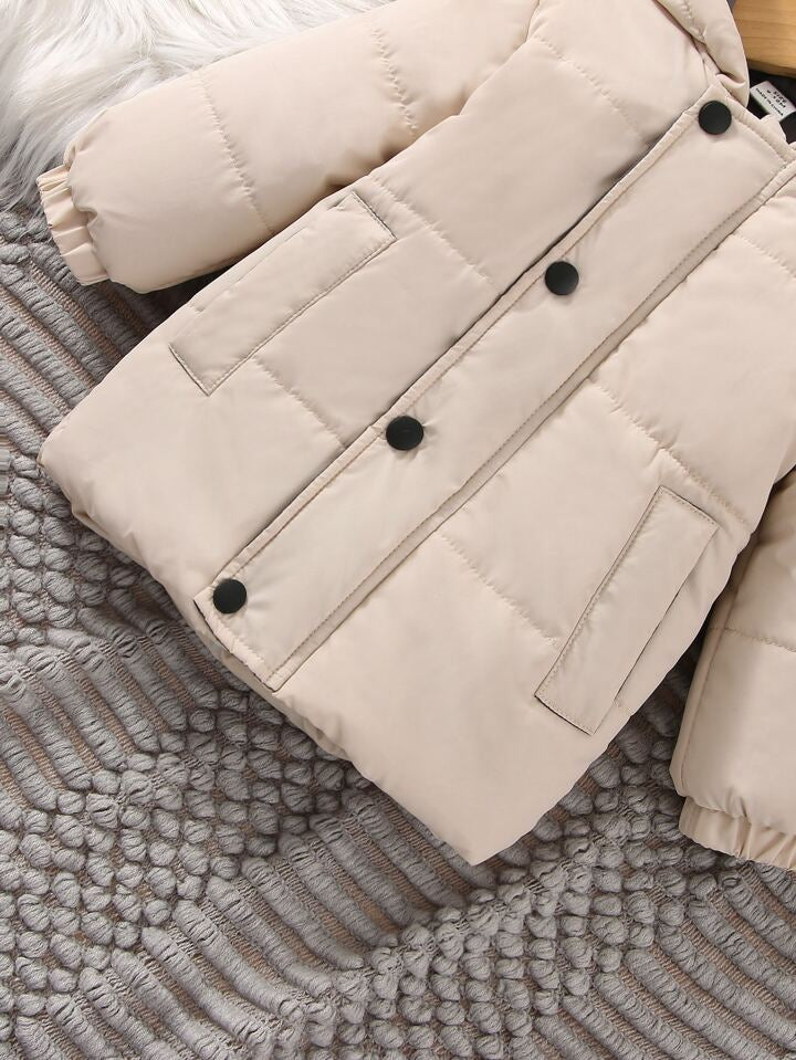 SHEIN Cozy Cream Puffer Kids Jacket