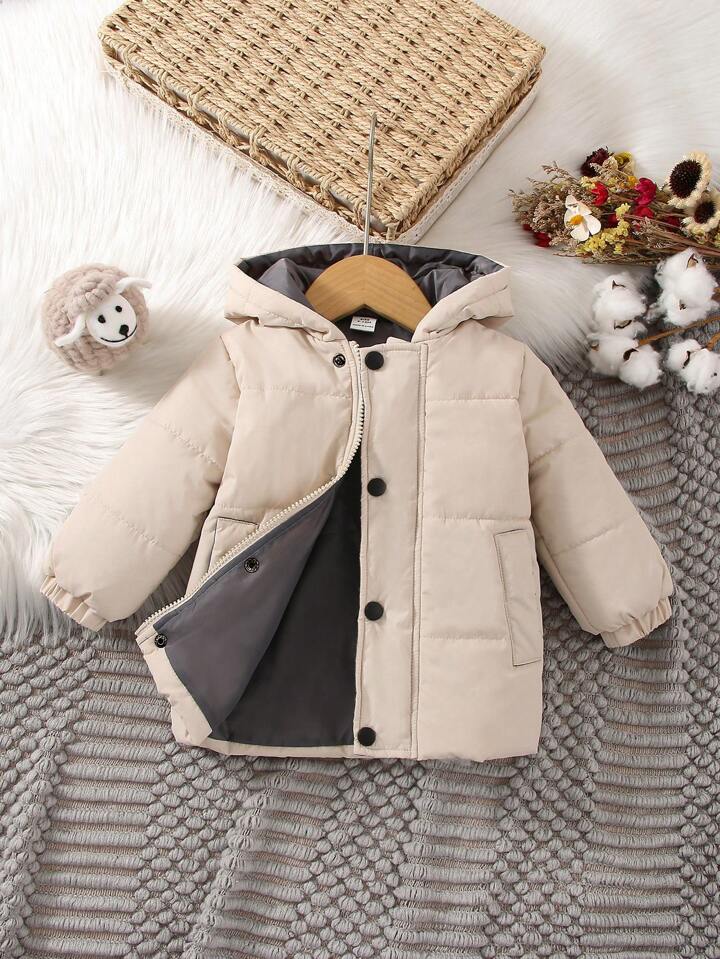 SHEIN Cozy Cream Puffer Kids Jacket