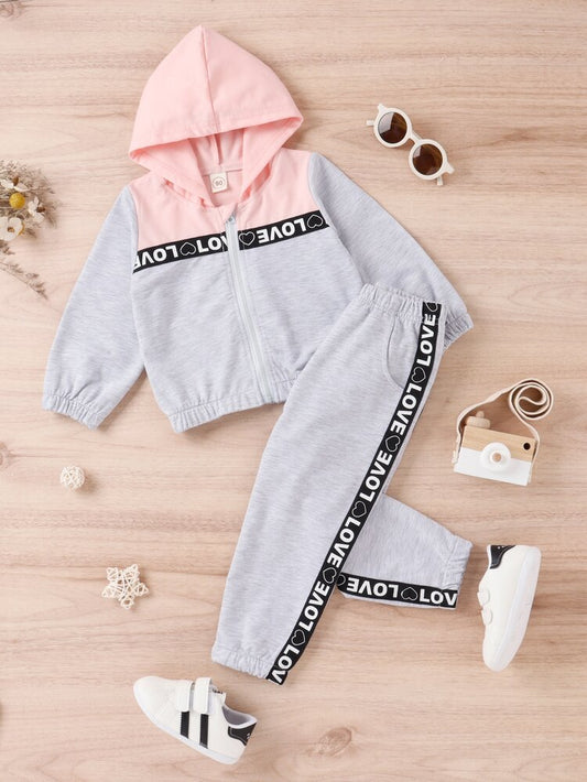 Pink Hood Vibes Kids Tracksuit