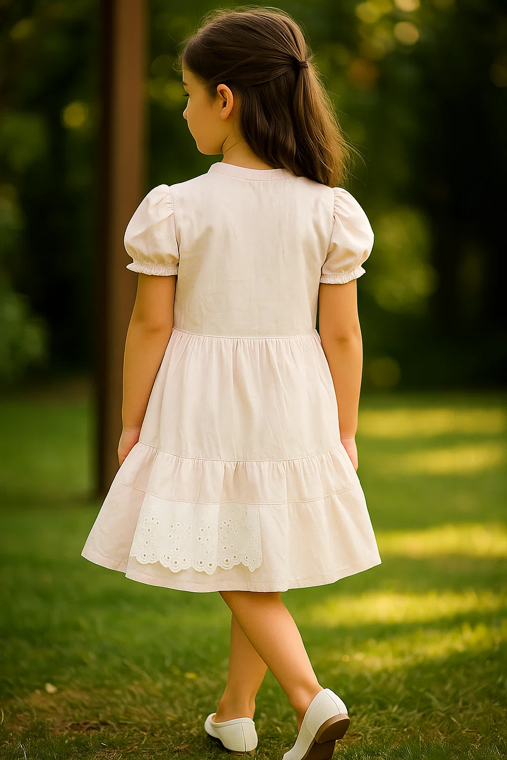 SHEIN linen Lace Charm Dress