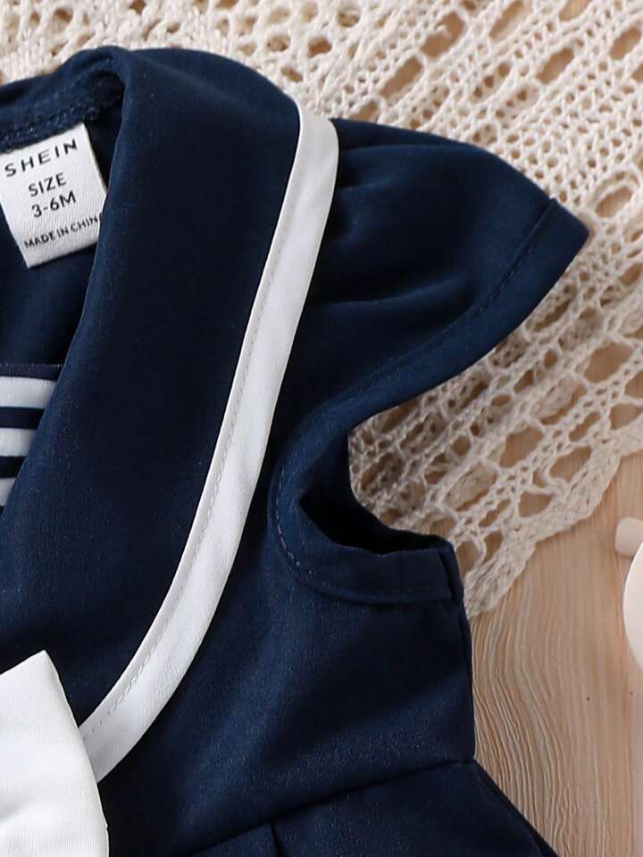 Shein Baby Striped Print Bow Dress