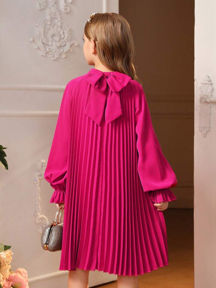 SHEIN Tween Girl  Back Raglan Sleeve Dress