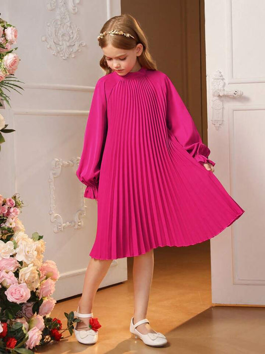 SHEIN Tween Girl  Back Raglan Sleeve Dress