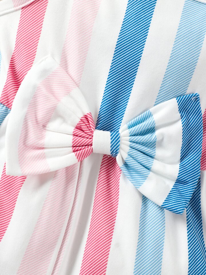 SHEIN Baby Striped Bow Cami Jumpsuit