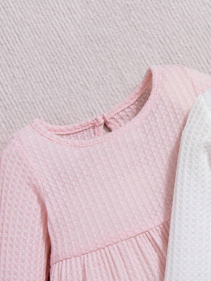 SHEIN PINK Baby Girls' Sweet & Soft A-Line Dress