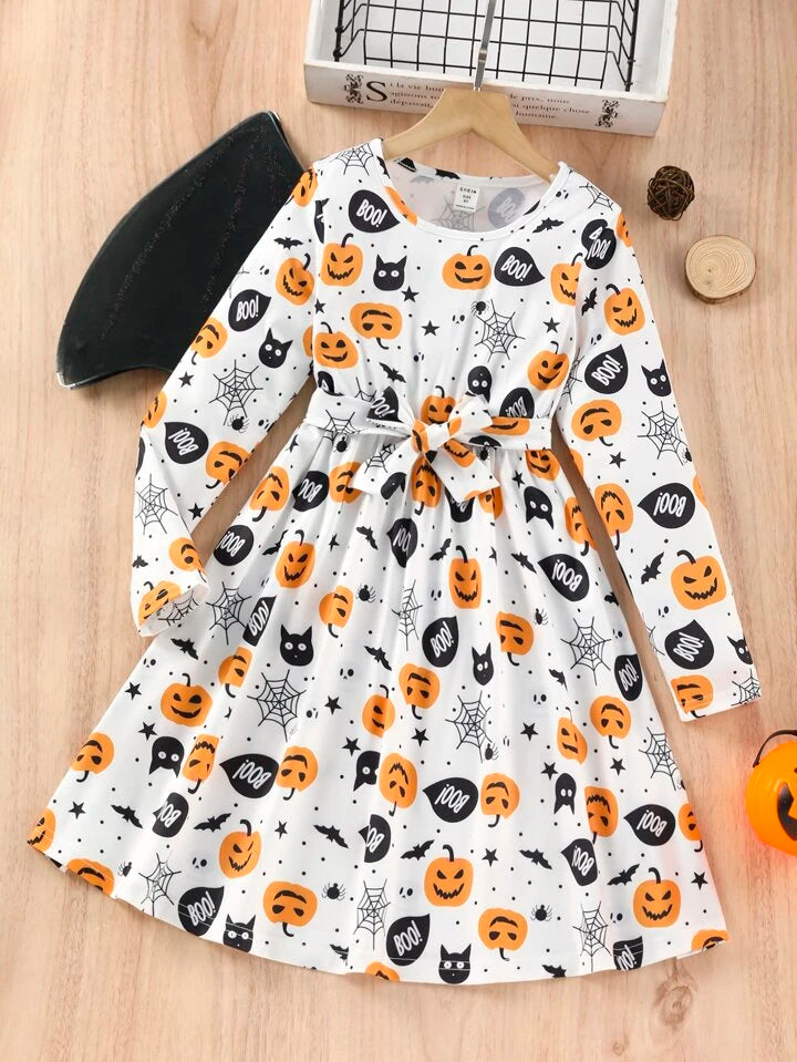 SHEIN Girls Halloween Print  Dress