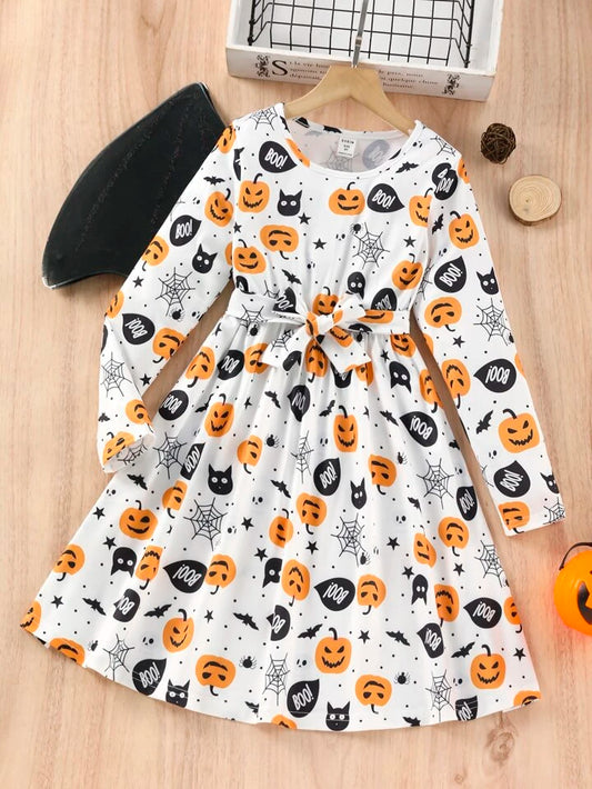 SHEIN Girls Halloween Print  Dress