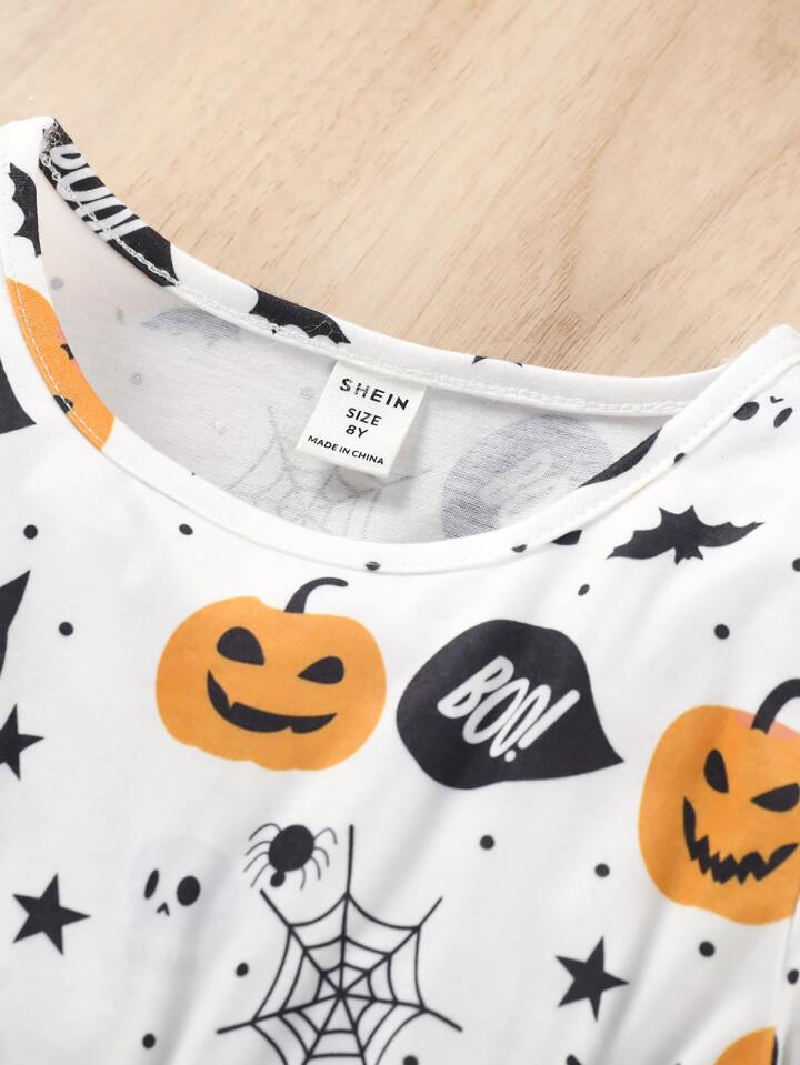 SHEIN Girls Halloween Print  Dress