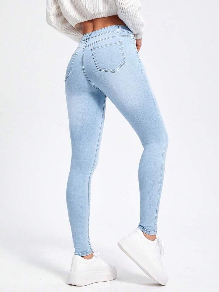 SHEIN Essnce Slant Pocket Skinny