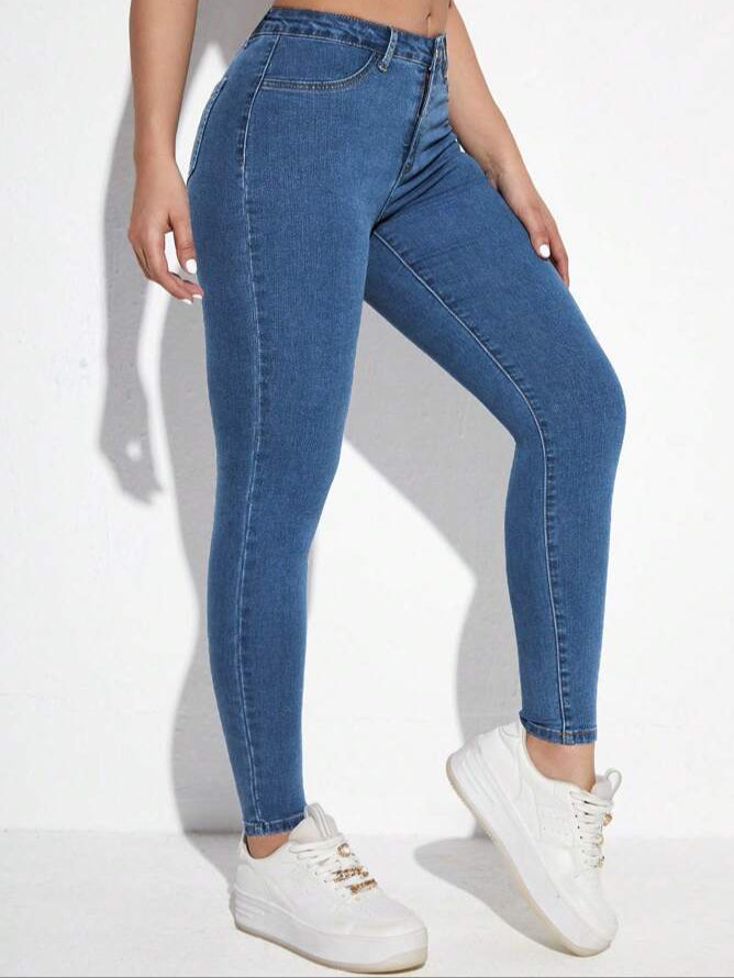 SHEIN Essnce Women's Slim Denim Trousers