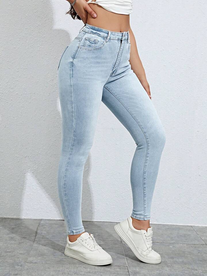 SHEIN Essnce High Waisted Skinny Jeans