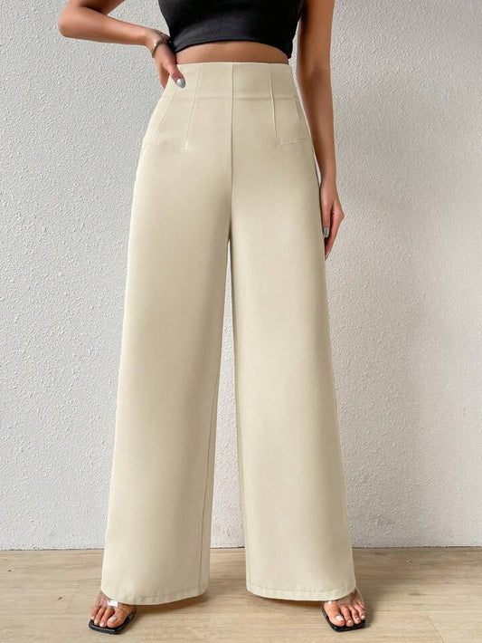 SHEIN Firerie Women's Simple Casual Elegant Resort & Commute Abstract Print High Waist Wide Leg Pants Baggy Women Pants Fall Pants