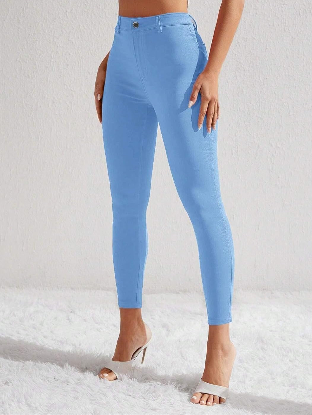 Women's Slims Classic Relaxed Fit Leg Jean Solid Cropped Skinny Jeans