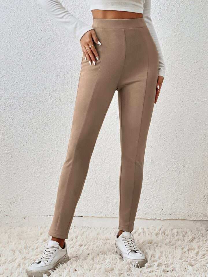 SHEIN Essnce Solid High Waist pants