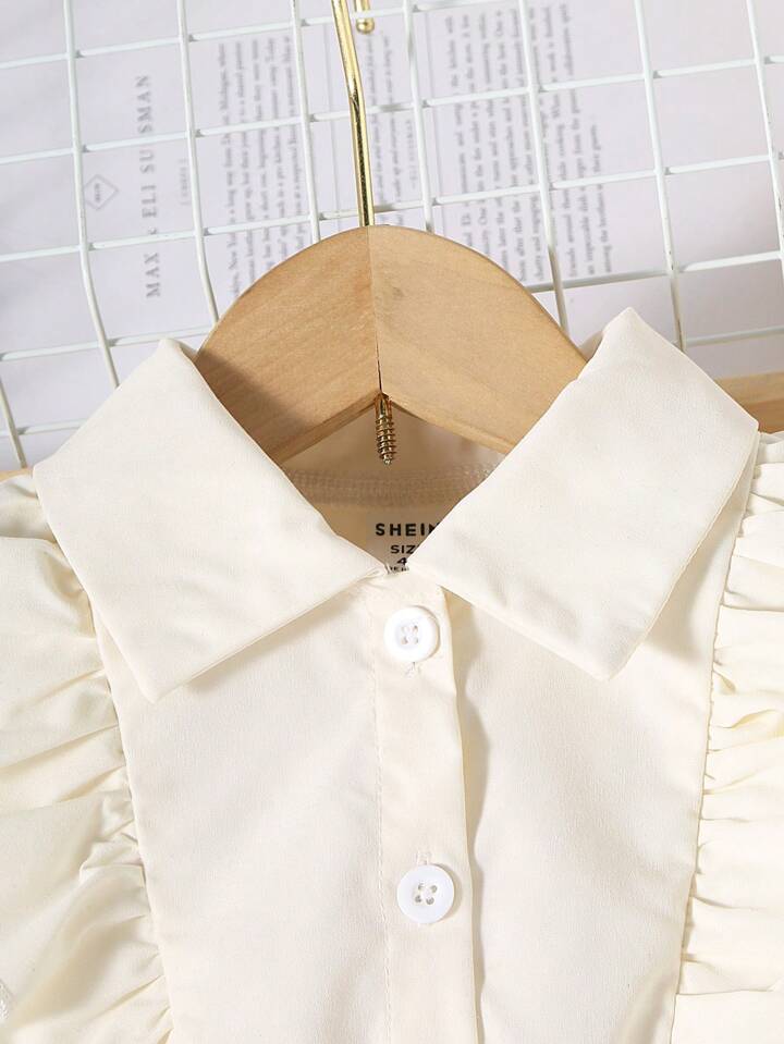 Summer Baby Girl Ruffle Trim Flare Sleeve Shirt Dress