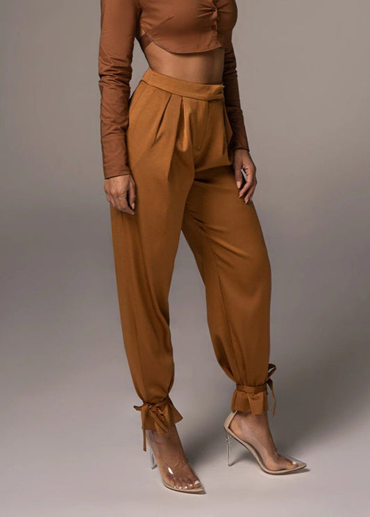 SHEIN High Waist Lace-up Beam Skinny Trousers