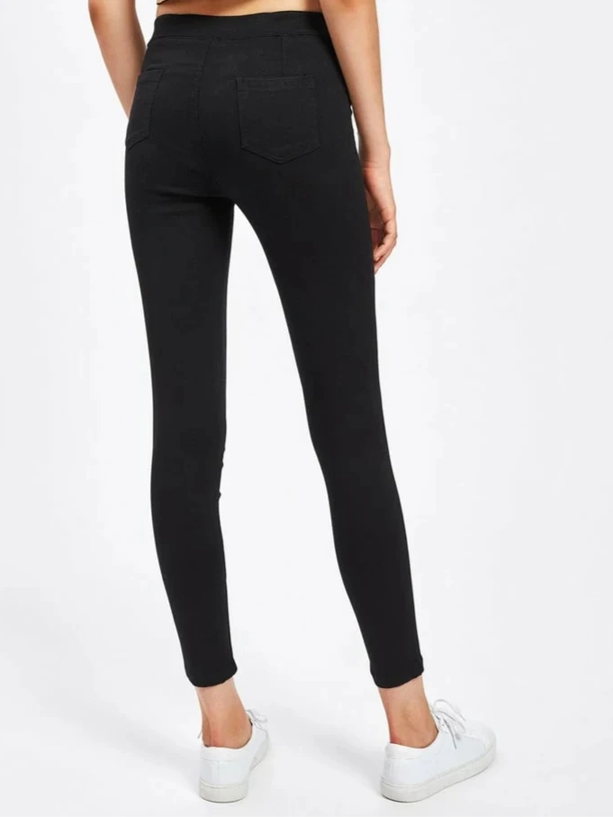 SHEIN MOOSTA High Waist High Stretch Skinny Ankle Jeggings