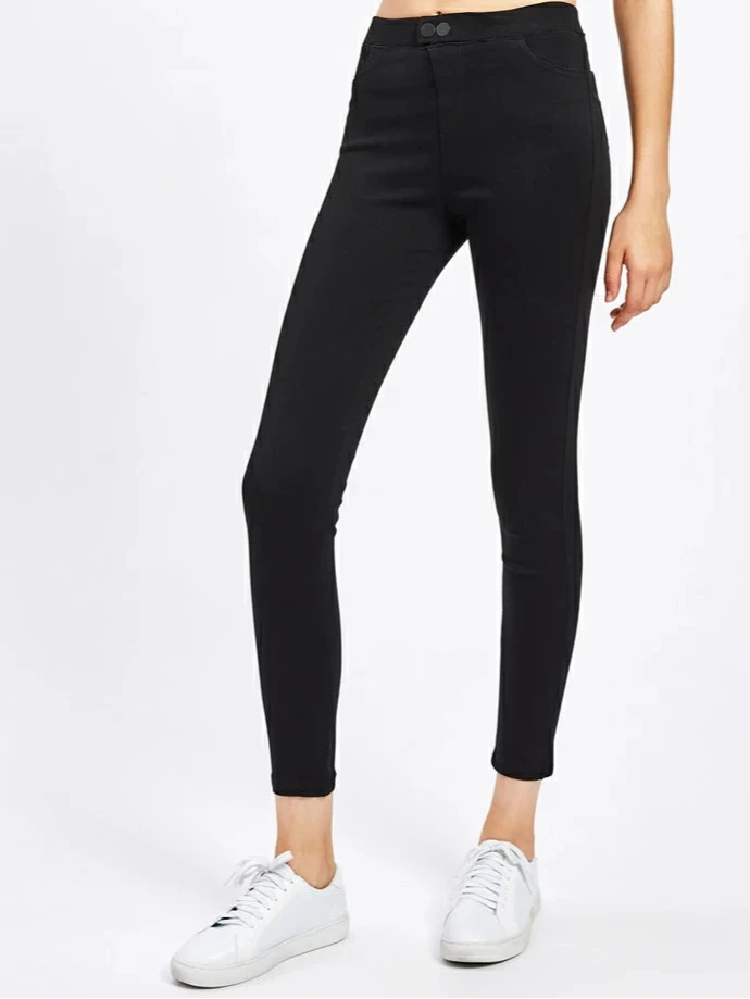 SHEIN MOOSTA High Waist High Stretch Skinny Ankle Jeggings